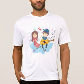 Junge Gitarre spielen für Girl Liebe und Music T-Shirt (Vorderseite)