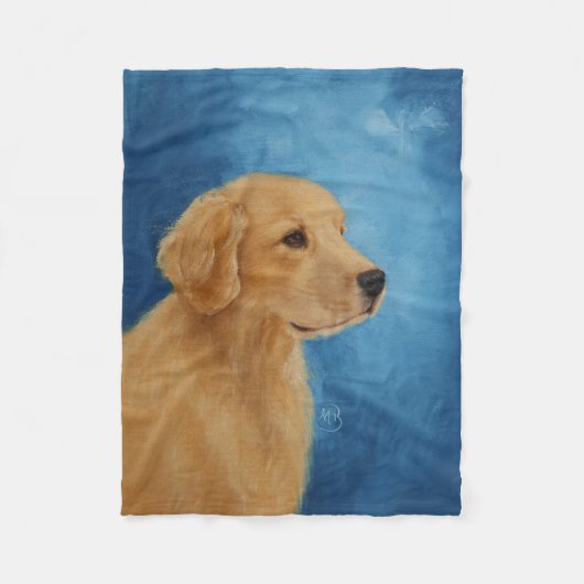 Junge goldener Retriever-Fleece-Decke Fleecedecke (Vorderseite)