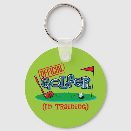 Junge Golfer im Training Schlüsselanhänger (Vorderseite)