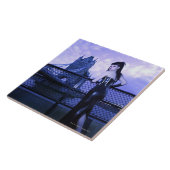 Junge Goth Frau an der Turm-Brücke, London Fliese (Seite)