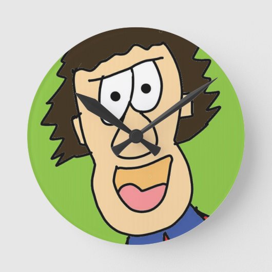 junge Grampe Runde Wanduhr (Vorderseite)