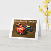 JUNGE GRANDSONS GEBURTSTAG - RACING AUTO GREETING KARTE (Gelbe Blume)