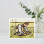 Junge Gras schneiden mit Sichel, Vincent van Gogh Postkarte (Stehend Vorderseite)