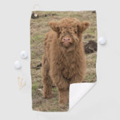 Junge große Haie Schottische Hochlandkuh Golfhandtuch (Insitu)