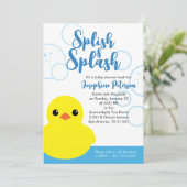 Junge Gummiente Baby Shower Evite oder Ausdruck Einladung (Stehend Vorderseite)