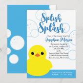 Junge Gummiente Baby Shower Evite oder Ausdruck Einladung (Vorne/Hinten)