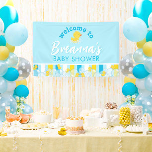 Junge Gummiente Babyparty Hängende Begrüßung Banner