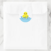 Junge Gummiente Geburtstagsfeier Geschenkanhänger Runder Aufkleber (Tasche)