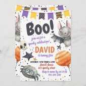 Junge Halloween Geburtstagskleidung Party Spooky Einladung (Vorne/Hinten)