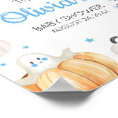 Junge Halloween Little Boo Baby Dusche Willkommen Poster (Ecke)