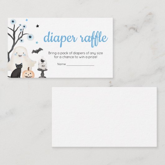 Junge Halloween Little Boo Babydusche Windelwindel Begleitkarte (Vorne/Hinten)