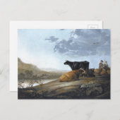 Junge Herdsmen mit Kühen Postkarte (Vorne/Hinten)