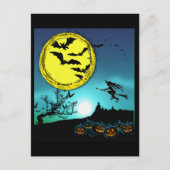 Junge Hexe fliegt unter dem nächtlichen Himmel Postkarte (Vorderseite)