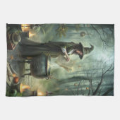 Junge Hexe im Mystischen Wald Ritual Geschirrtuch (Horizontal)