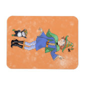 Junge Hexe mit Katze Magnet (Horizontal)