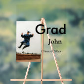 Junge hinzufügen Name Datum Jahr Text QR Abschluss Acrylschild (Neutral)