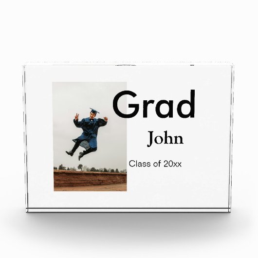 Junge hinzufügen Name Datum Jahr Text QR Abschluss Fotoblock (Vorderseite)