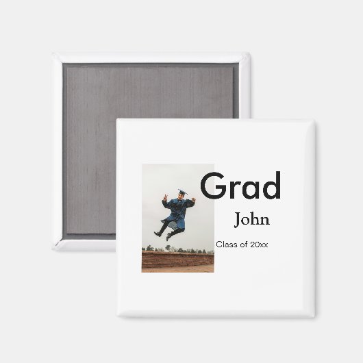 Junge hinzufügen Name Datum Jahr Text QR Abschluss Magnet (Vorderseite/Rückseite)