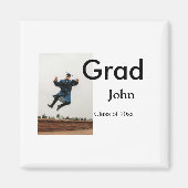 Junge hinzufügen Name Datum Jahr Text QR Abschluss Magnet (Vorne)