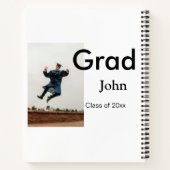 Junge hinzufügen Name Datum Jahr Text QR Abschluss Notizblock (Rückseite)