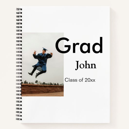 Junge hinzufügen Name Datum Jahr Text QR Abschluss Notizblock (Vorderseite)