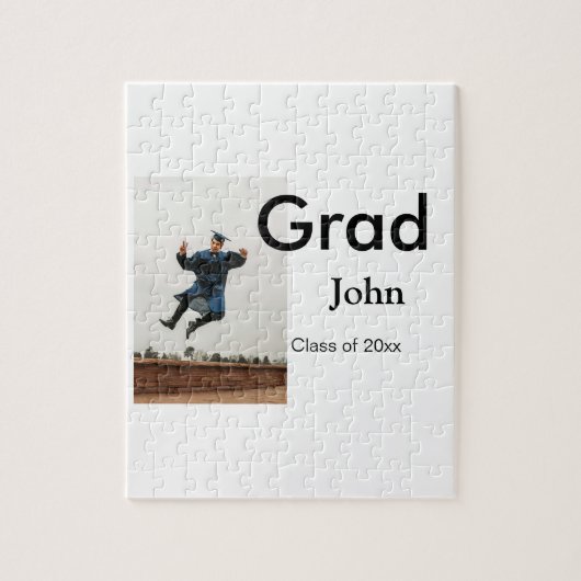 Junge hinzufügen Name Datum Jahr Text QR Abschluss Puzzle (Vertikal)