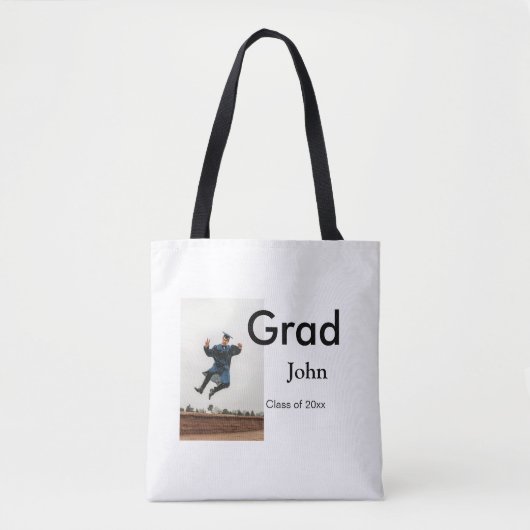 Junge hinzufügen Name Datum Jahr Text QR Abschluss Tasche (Vorderseite)