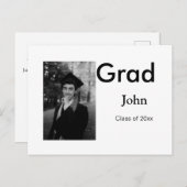 Junge hinzufügen Name Datum Jahr Text QR Graduieru Postkarte (Vorne/Hinten)