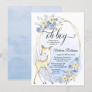 Junge Hirsch Aquarell Oh Junge Baby Shower Einladung