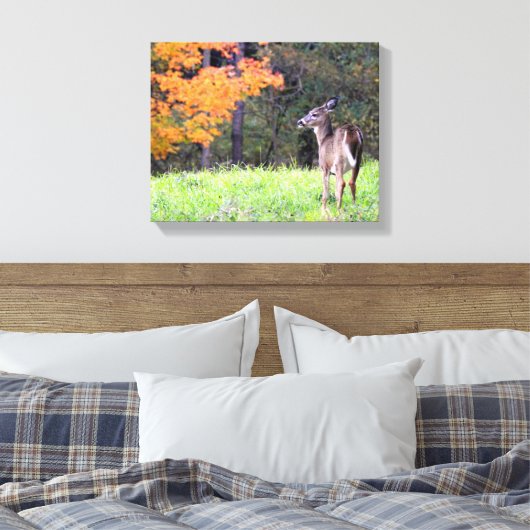 Junge Hirsche im Herbst Leinwanddruck (Insitu (Schlafzimmer))