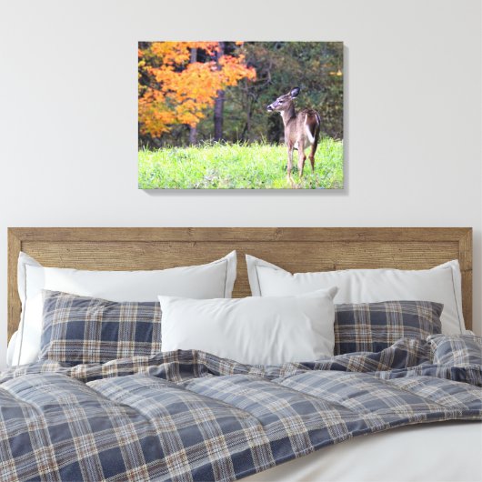 Junge Hirsche im Herbst Leinwanddruck (Insitu (Schlafzimmer))