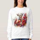 Junge Hirsche in Blume Sweatshirt (Vorderseite)