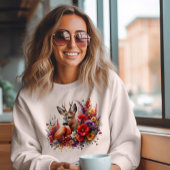 Junge Hirsche in Blume Sweatshirt