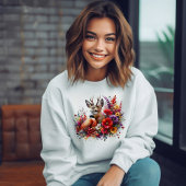 Junge Hirsche in Blume Sweatshirt