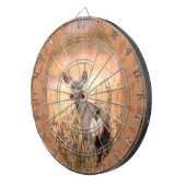 Junge Hirsche in Wildblumen mit grungy Texture Art Dartscheibe (Vorderseite rechts)