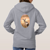Junge Hirsche in Wildblumen mit grungy Texture Art Hoodie (Rückseite)