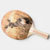 Junge Hirsche in Wildblumen mit grungy Texture Art Tischtennis Schläger (Seitenansicht)