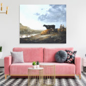 Junge Hirte mit Kühen Leinwanddruck (Insitu (Wohnzimmer))