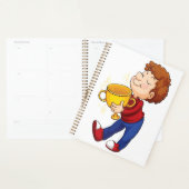 Junge Holding Golden Trophy Award Gewinner Planer (Anzeige)