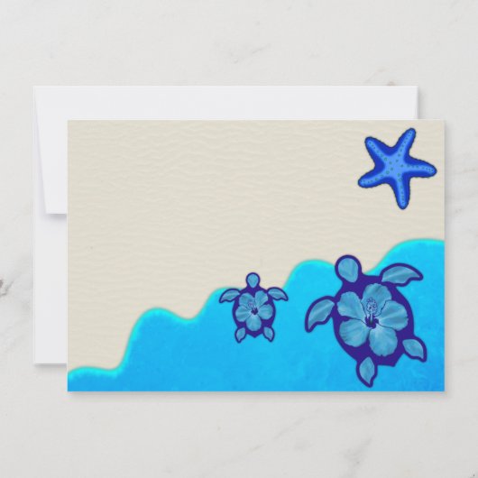 Junge Honu Babyparty Einladung (Rückseite)