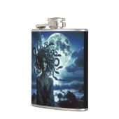 Junge Hübsche Medusa am Mond und Ozean Flachmann (Links)