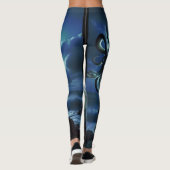 Junge Hübsche Medusa am Mond und Ozean Leggings (Rückseite)