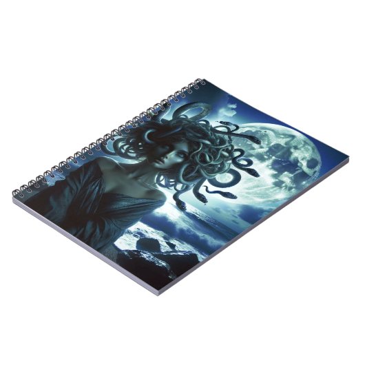 Junge Hübsche Medusa am Mond und Ozean Notizblock (Linke Seite)