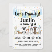 Junge Hunde Geschlecht neutral oder Junge Geburtst Einladung (Vorderseite)