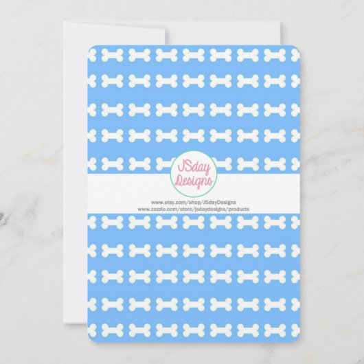 Junge Hunde Geschlecht neutral oder Junge Geburtst Einladung (Rückseite)