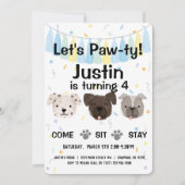 Junge Hunde Geschlecht neutral oder Junge Geburtst Einladung (Vorderseite)