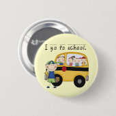 Junge I gehen zu den SchulT - Shirts und Button (Vorne & Hinten)