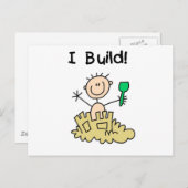 Junge ich baue Schlösser und Geschenke Postkarte (Vorne/Hinten)