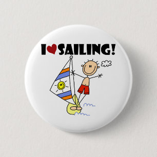 Junge, ich liebe Segeln Button