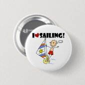 Junge, ich liebe Segeln Button (Vorne & Hinten)
